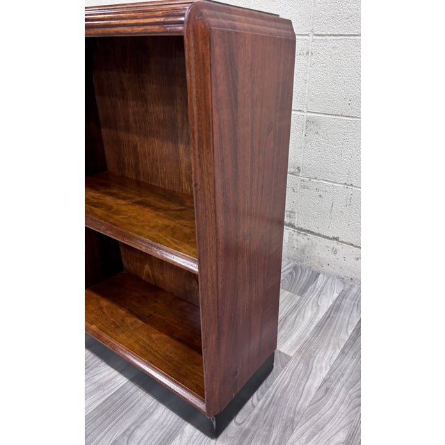 Vintage Art Deco Waterfall Style Oak Bookcase For Sale - Image 4 of 8