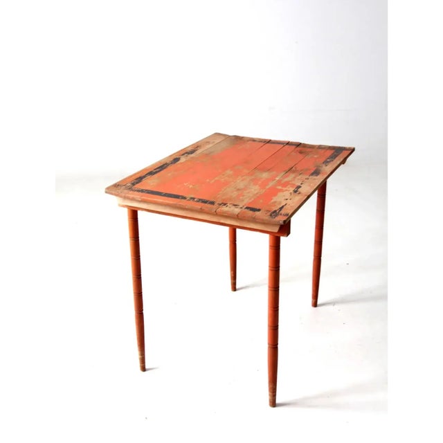 Antique Painted Wood Folding Table For Sale - Image 6 of 13