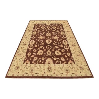 Ziegler Rug 9' X 12' Brown Wool Traditional Hand-Knotted Oriental Carpet For Sale