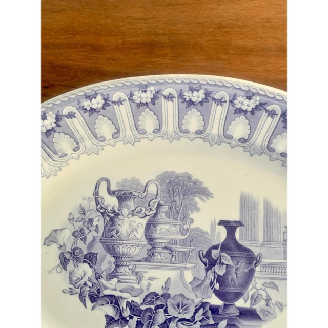 19th Century Blue and White Ironstone Transferware Platter For Sale In South Bend - Image 6 of 9
