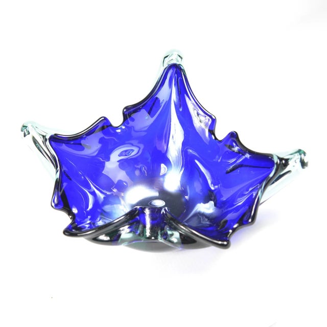 1970s Cobalt Glass Ashtray, Murano, Italy For Sale - Image 10 of 11