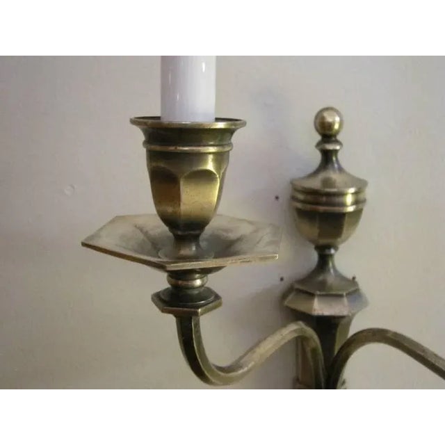Adam's Style Wall Lights of Burnished Pewter - a Pair For Sale - Image 4 of 11