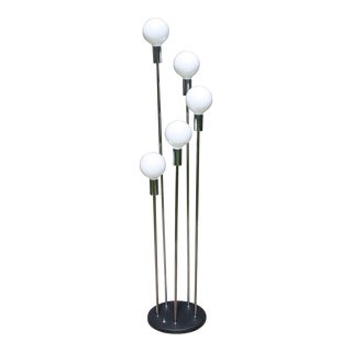 70s Mid-Century Robert Sonneman Style Spiral Waterfall 5-Globe Floor Lamp For Sale