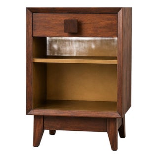 Old Chapel Satin Walnut™ Architectural Nightstand With Antique Gold Interior For Sale