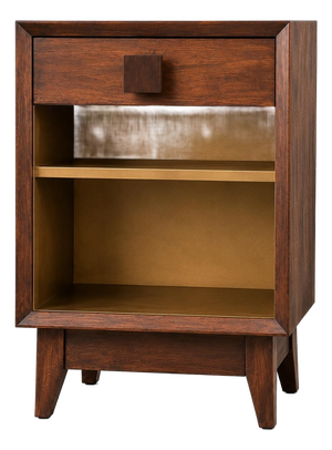 Old Chapel Satin Walnut™ Architectural Nightstand With Antique Gold Interior