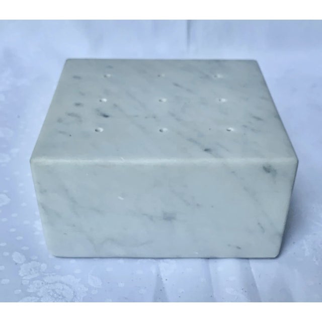 Antique White Italian Marble Block Incense/Candle Holder For Sale - Image 8 of 13