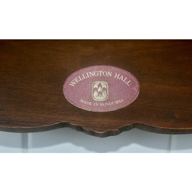 Wellington Hall Mahogany Table Vintage Edwardian Writing Chippendale Tea Desk For Sale - Image 12 of 13