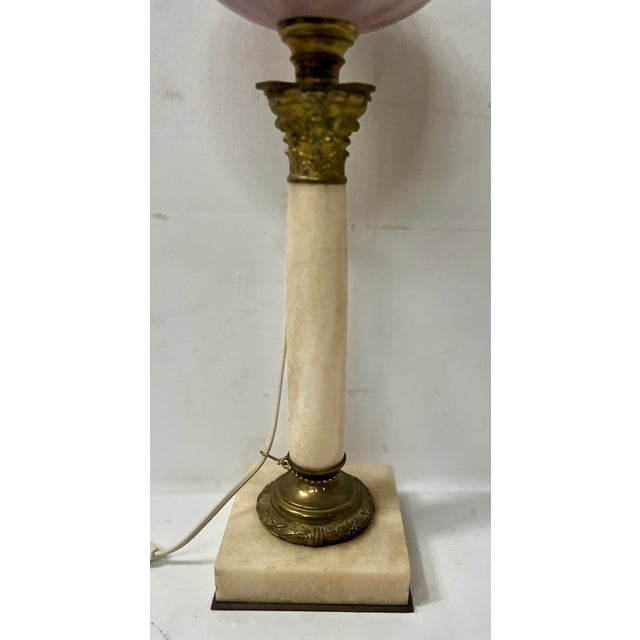 Stone Antique Marble and Bronze Oil Lamp Base, 1800s For Sale - Image 7 of 17