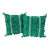 Late 20th Century Moroccan Pink-Striped Green Pillows - Set of 2 For Sale