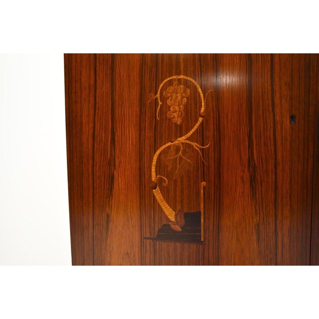 Brown Vintage Swedish Inlaid Cabinet, 1930 For Sale - Image 8 of 11