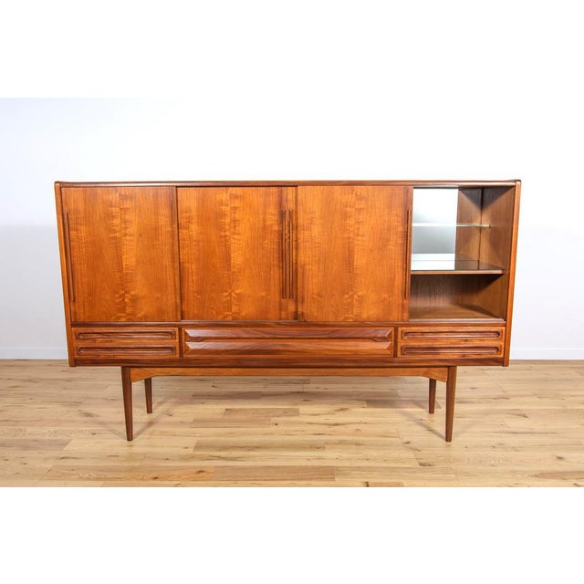 Wood Mid-Century Danish High Sideboard in Teak, 1960s For Sale - Image 7 of 18