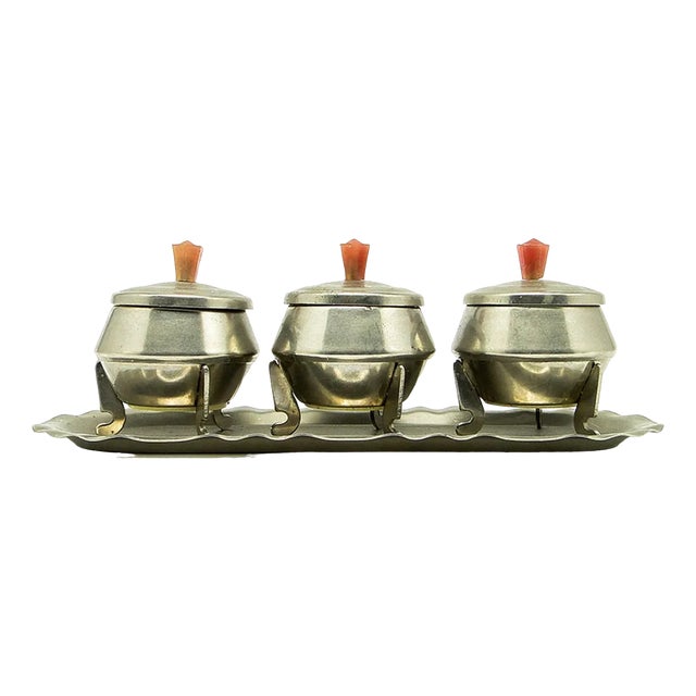 Art Deco Salt Holder Set, Poland, 1950s, Set of 4 For Sale