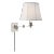 Visual Comfort Signature Triple Swing Arm Wall Lamp in Polished Nickel with Linen Shade For Sale