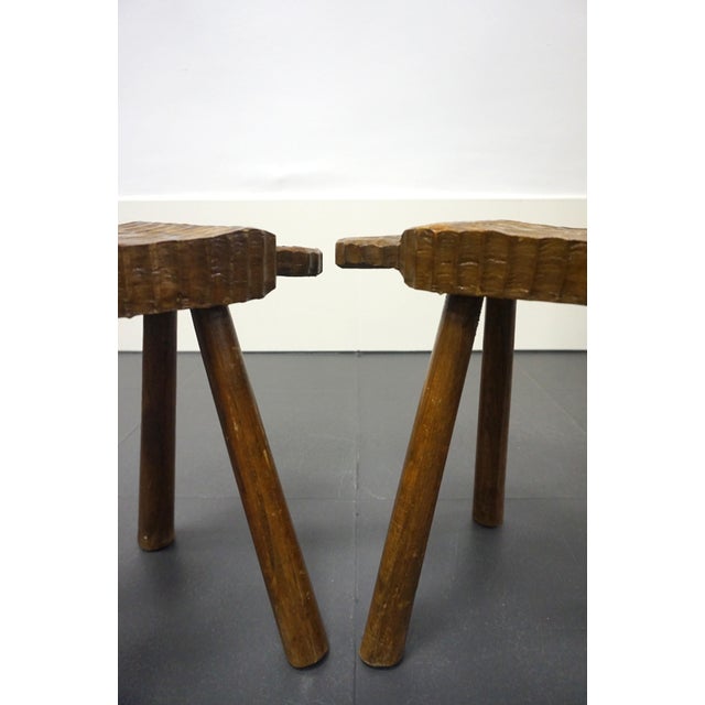 1950s Vintage Rustic Stools, 1950s, Set of 2 For Sale - Image 5 of 8