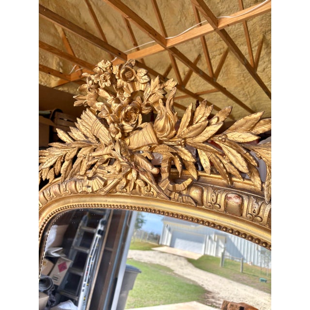 Wood 19th Century French Louis Philippe Giltwood Wall Mirror For Sale - Image 7 of 12