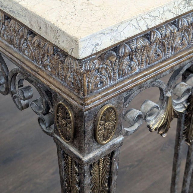 Maitland Smith Marble Top Console Table For Sale - Image 11 of 11