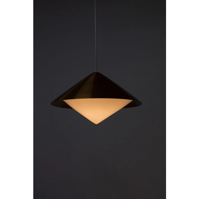 Metal Copper Ceiling Lamp by Svea Winkler for Orno, 1960s For Sale - Image 7 of 8