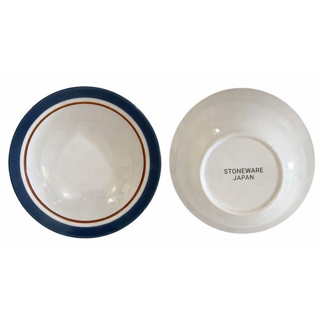 Mid-Century Modern Lot of 6 Vintage Japan Stoneware Cereal/Soup Bowls — New Old Stock (1970s–1980s) For Sale - Image 3 of 3