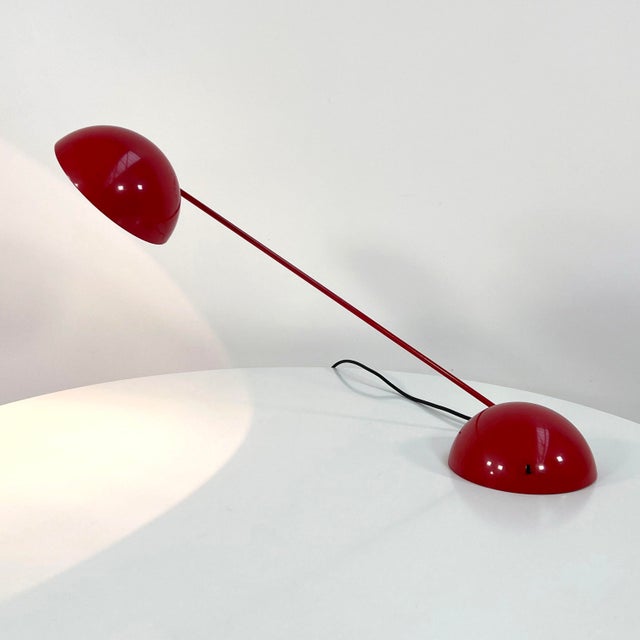 Red Bikini Table Light by R. Barbieri & G. Marianelli for Tronconi, 1970s, in Good conditions. Designed 1970 to 1979 This...