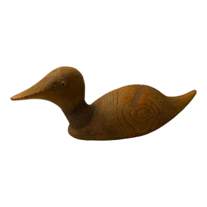 Vintage Antique Hand Carved Wood Duck Decoy Signed John Violette