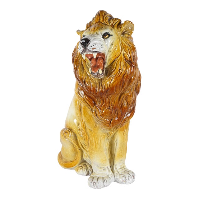 Vintage Italian Lion Statue For Sale