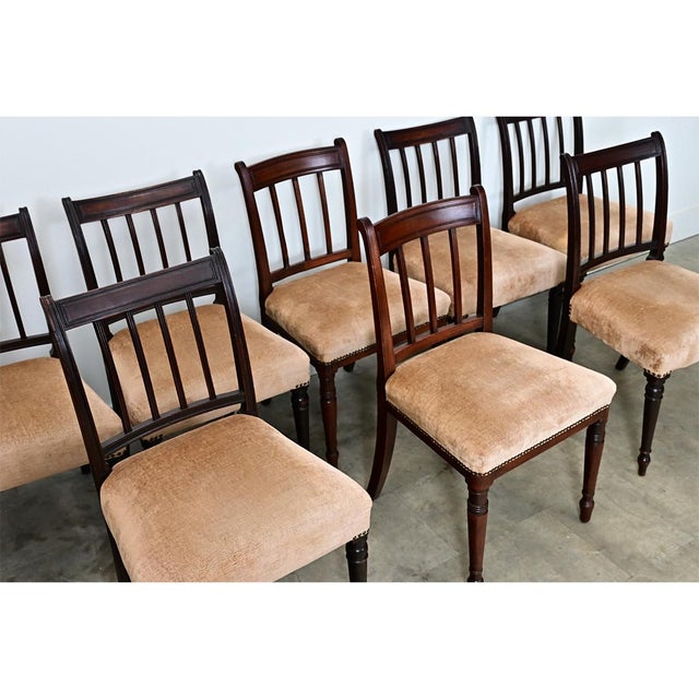 Set of 8 English 19th Century '' H.O. Peers '' Mahogany Dining Chairs For Sale - Image 4 of 12
