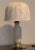 1930s Art Deco White Ceramic Lamp with Floral Pattern, 1930s For Sale - Image 5 of 7