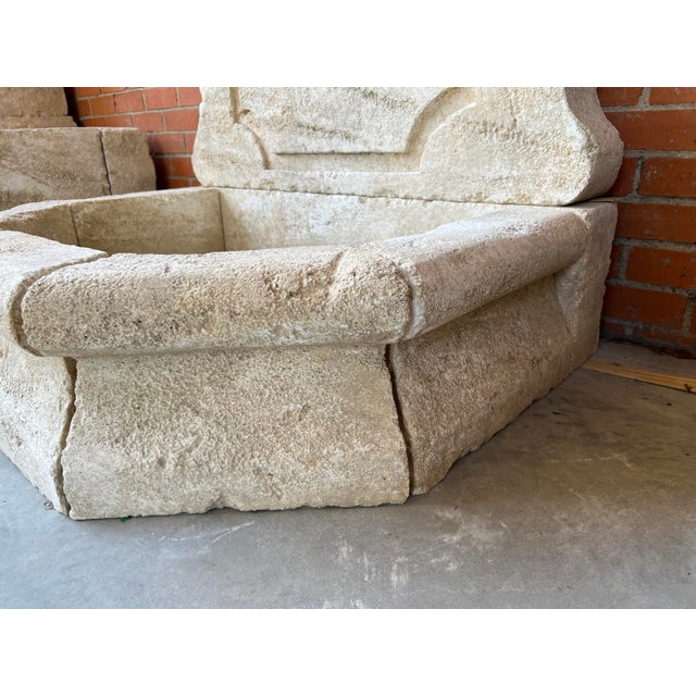 French Country Menerbes, Small Limestone Wall Fountain, South of France For Sale - Image 3 of 11