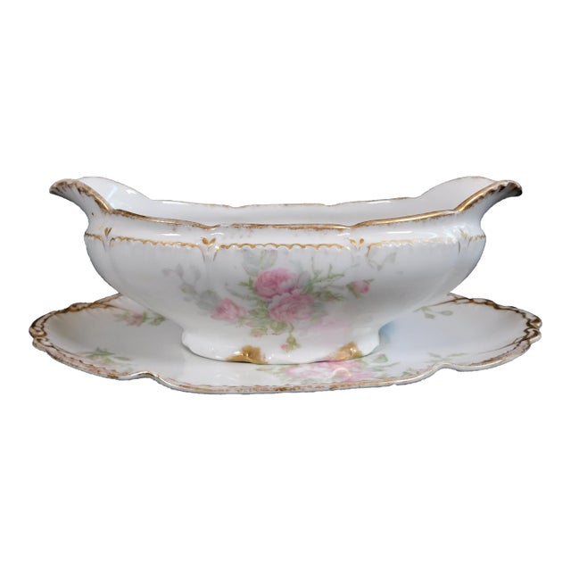 1960s Haviland Gerard, Dufraisseix & Abbot Gravy Boat and Underplate For Sale