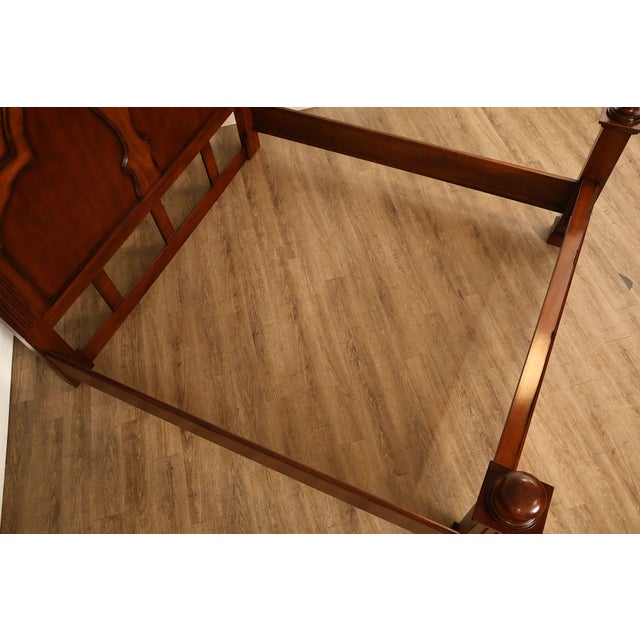 Baroque Style King Size Mahogany High Back Carved Bed Frame For Sale - Image 12 of 18