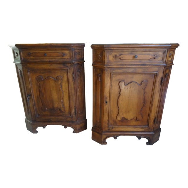 18th Century Style Italian Corner Cabinets - a Pair For Sale