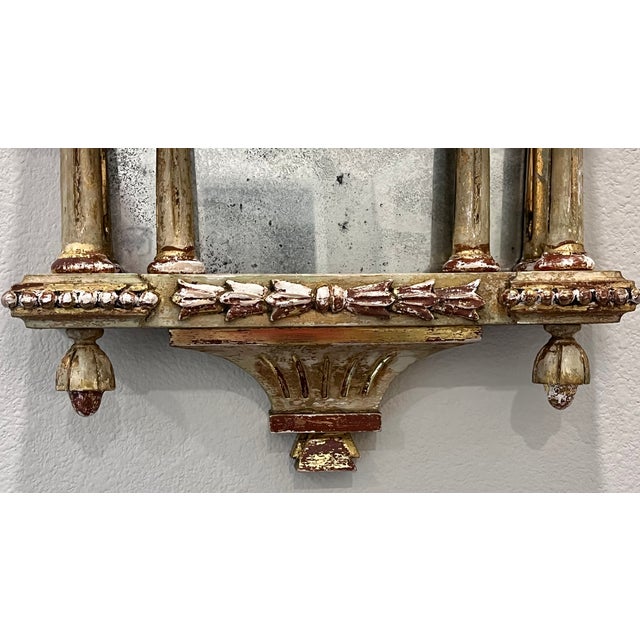 Wood Antique French Gilt Wood Clock Case W/Mirrored Convex Glass For Sale - Image 7 of 16