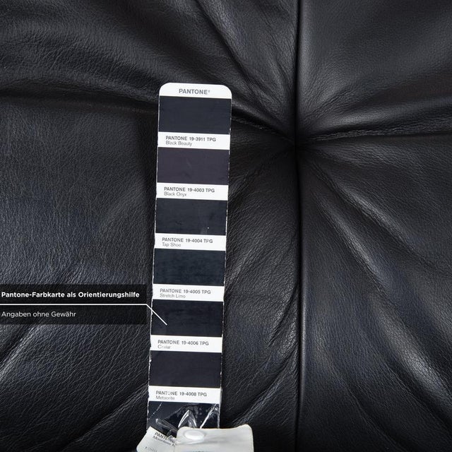 Black Leather Three-Seater Sofa with Manual Function from Himolla Trapez For Sale - Image 16 of 18