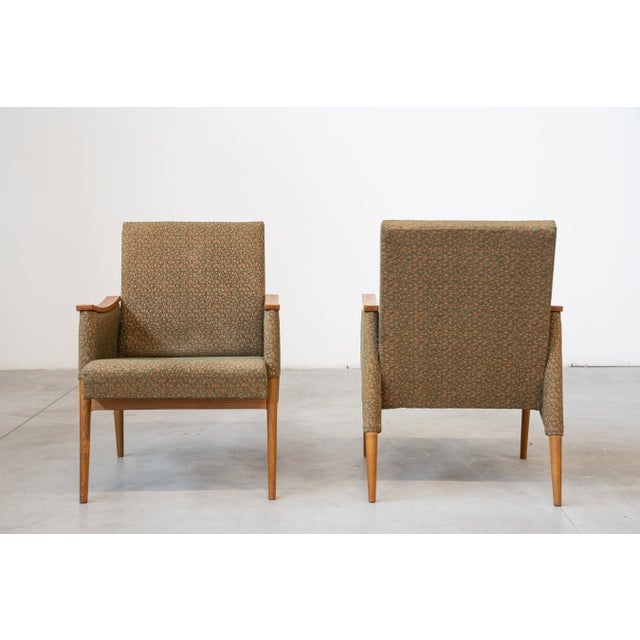 Set of Vintage Armchairs in Oak Wood and Embossed Fabric, Former Czechoslovakia, 1970s For Sale - Image 3 of 18