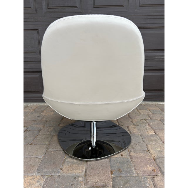 Mid 20th Century Vintage Carl Öjerstam Ikea Tirup Chair in White Leather For Sale - Image 5 of 7
