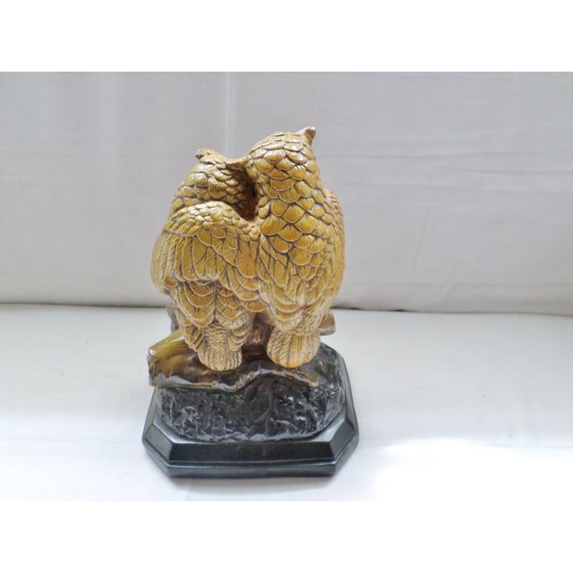 Victorian Martin Brothers Style Antique Victorian English Pottery Pair of Owls Figurine For Sale - Image 3 of 8