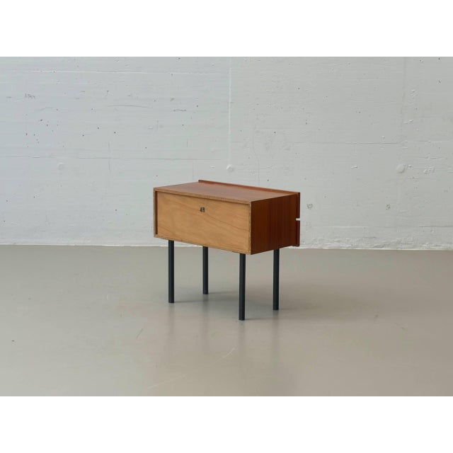 Mid-Century Bedside Table with Drawers, 1950s For Sale - Image 12 of 14
