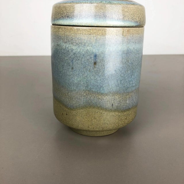 Abstract Ceramic Studio Pottery Can with Lid by Wendelin Stahl, Germany, 1970s For Sale - Image 6 of 18
