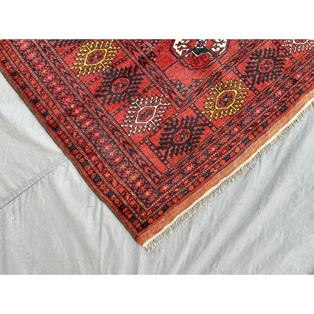 Antique Red Bukhara Hand-Knotted Wool Runner - 6'3" X 3'9" For Sale - Image 6 of 15