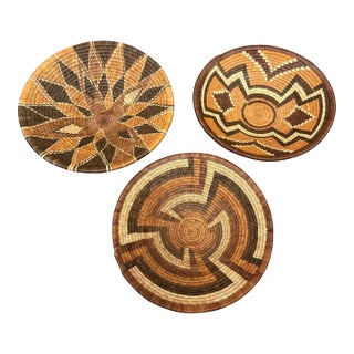Woven Botswanan Baskets, Set of Three For Sale