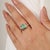 This elegant 925 Sterling Silver Natural Emerald and Diamond Ring showcases a beautiful natural emerald measuring 6 x 8...