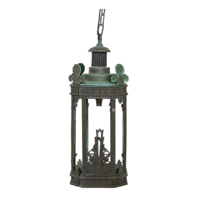 Bronze Art Deco Lantern, Circa 1920-30s For Sale