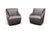 Contemporary W. Schillig Leather Nikki Swivel Lounge Chairs, a Pair For Sale - Image 3 of 17