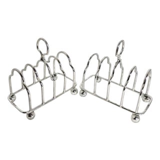 Sterling Silver Five-Bar Gothic Toast Racks from Harrison Brothers, Sheffield, 1918 For Sale