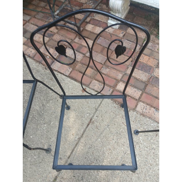 Metal Vintage Wrought Iron Patio Dining Set, 5 Pieces For Sale - Image 7 of 7