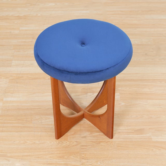Mid Century Teak Astro Vanity Stool Attributed to G Plan For Sale In Los Angeles - Image 6 of 7
