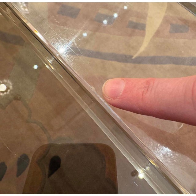 Glass Vintage Lucite and Smoked Glass Coffee Table by Les Prismatique For Sale - Image 7 of 12