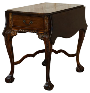 Chippendale Style Claw & Ball Feet Extending Chess Board Table, 1920s