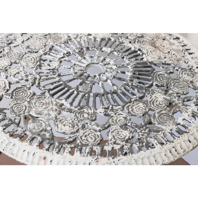 Petite French Bistro Outdoor Table/Distressed White For Sale In Los Angeles - Image 6 of 8