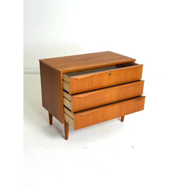 Wood Low Teak Chest of Drawers, 1960s For Sale - Image 7 of 9